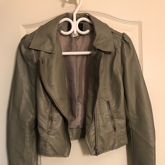 H&M Grey leather jacket - Picture 1 of 2